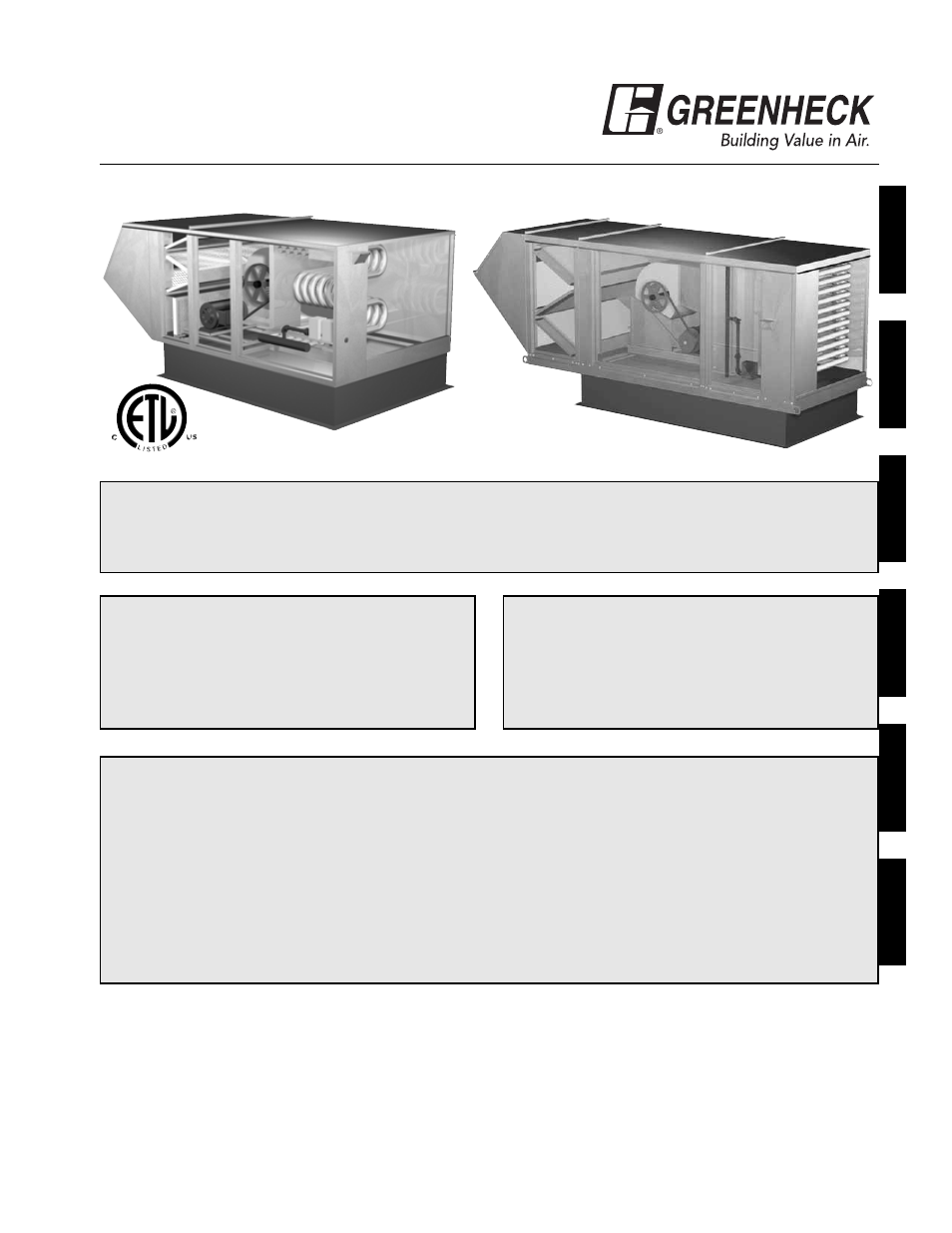 Greenheck IG / IGX (464104 IOM) (Pre-2009) User Manual | 92 pages