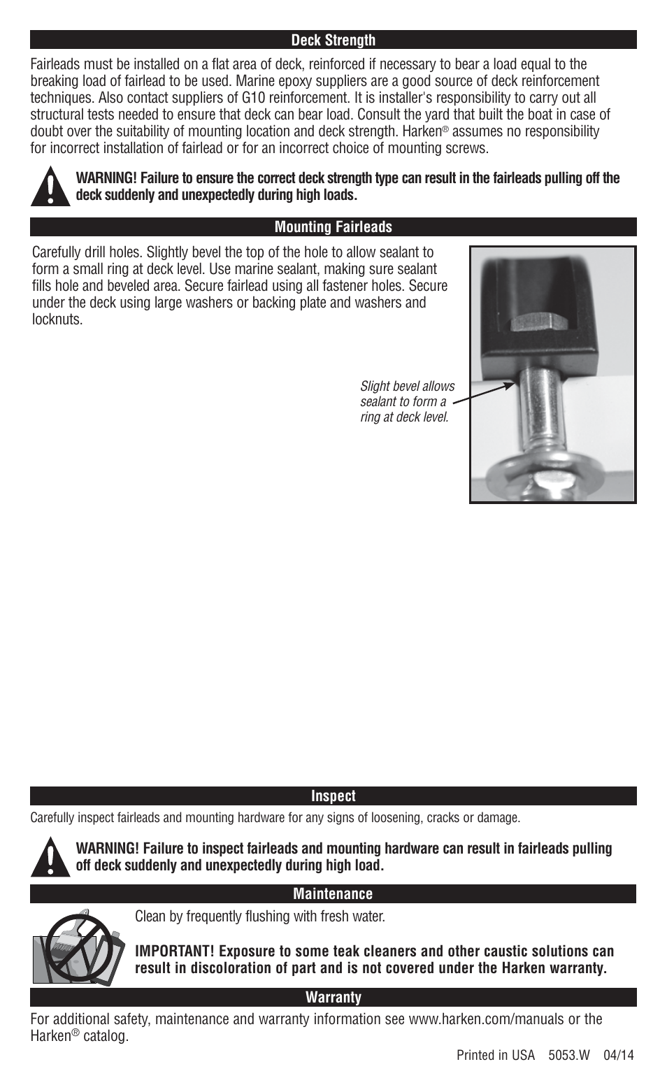 Harken 3274 Bolt-down fairlead User Manual | Page 2 / 2
