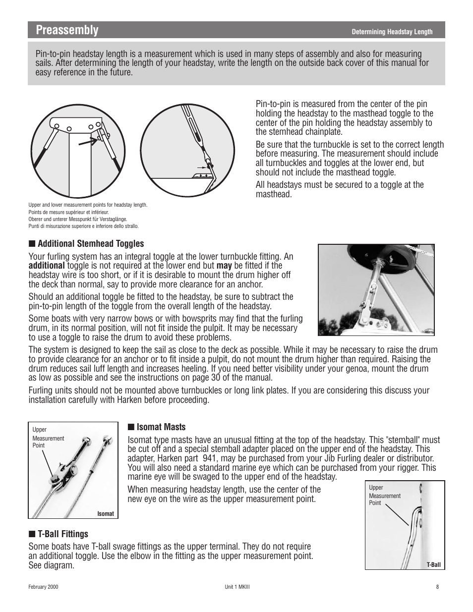 Preassembly | Harken 882 MKIII Jib Reefing & Furling User Manual | Page 16 / 79