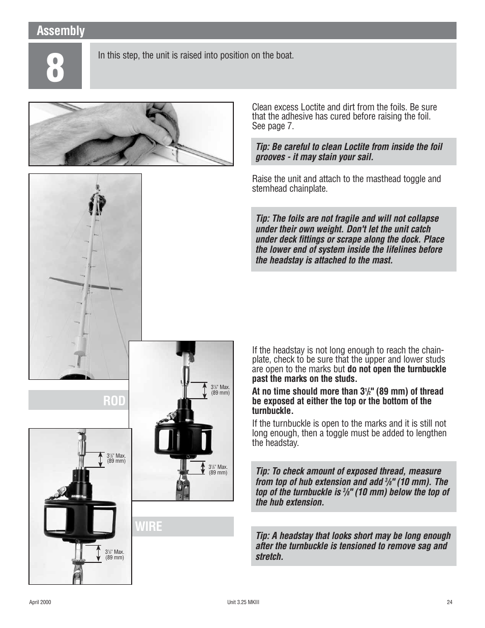 Assembly, Wire rod | Harken 1080 MKIII Jib Reefing & Furling User Manual | Page 47 / 78