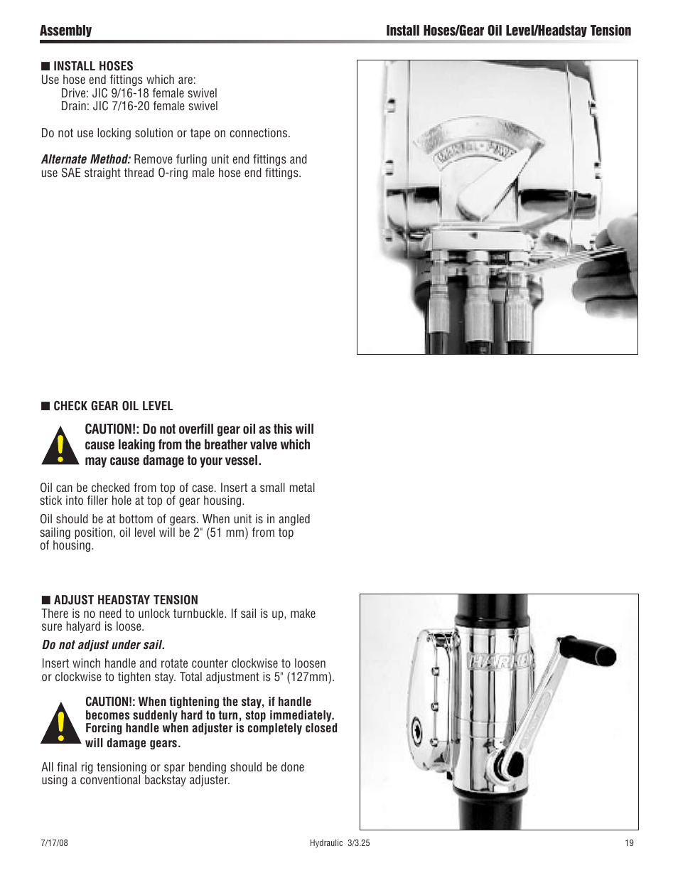 Harken 1027 MKIII Hydraulic Jib Reefing & Furling User Manual | Page 19 / 24