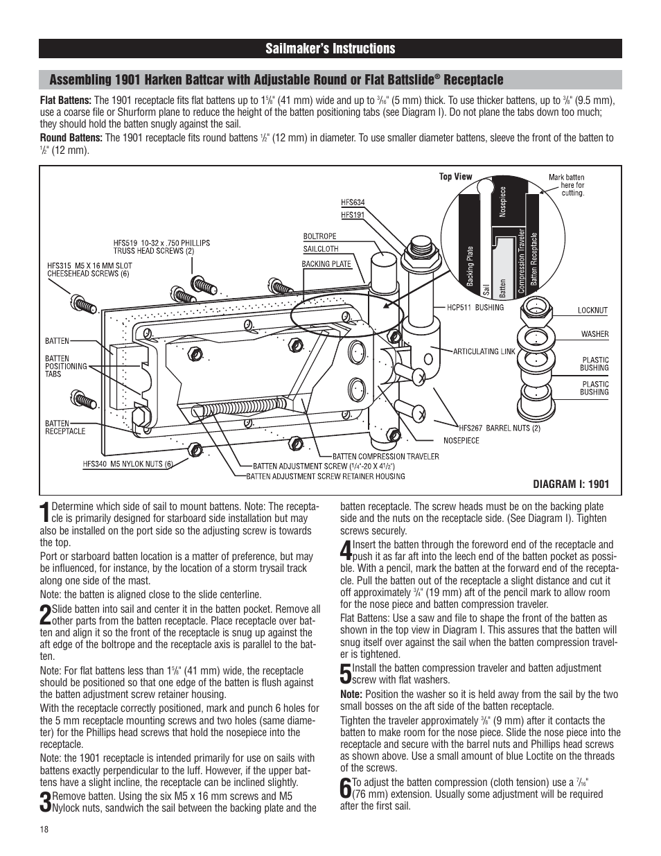 Harken 1807, 1807HL System A Battcars: built before 2005 User Manual | Page 18 / 20