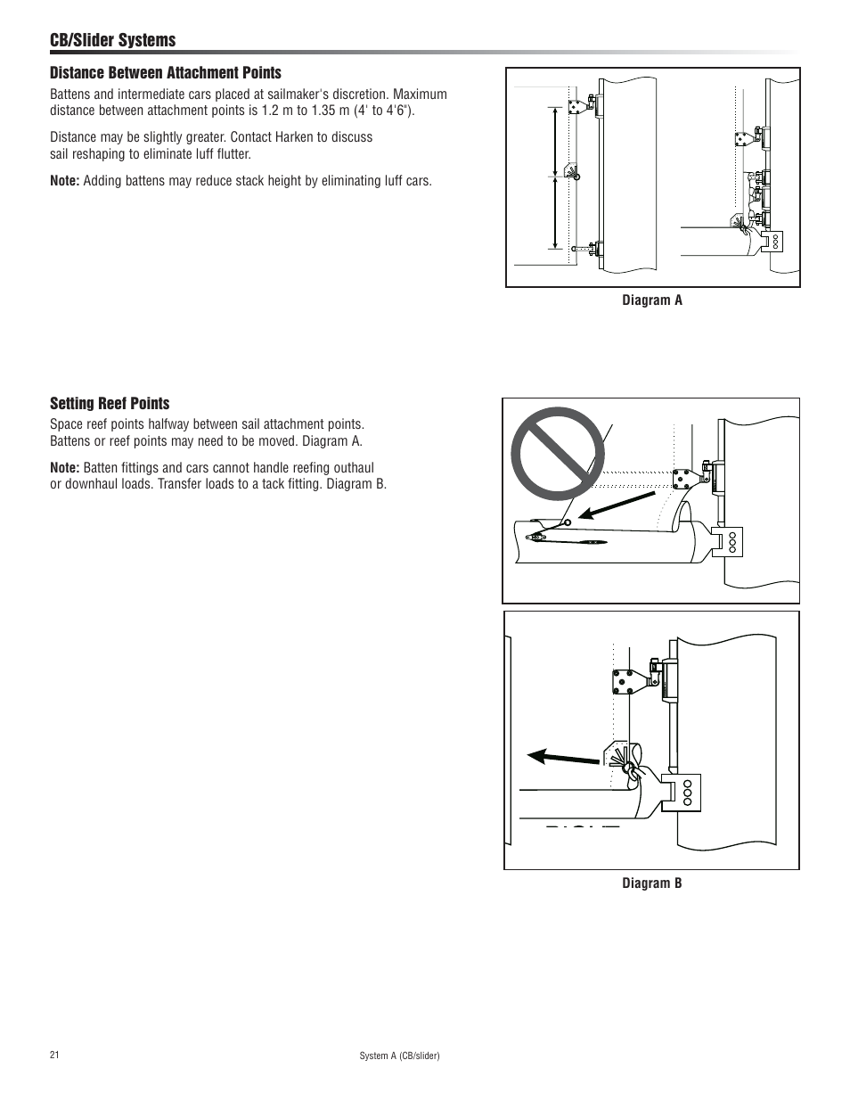 Cb/slider systems | Harken 3811 System A CB & Slider Battcar User Manual | Page 21 / 24