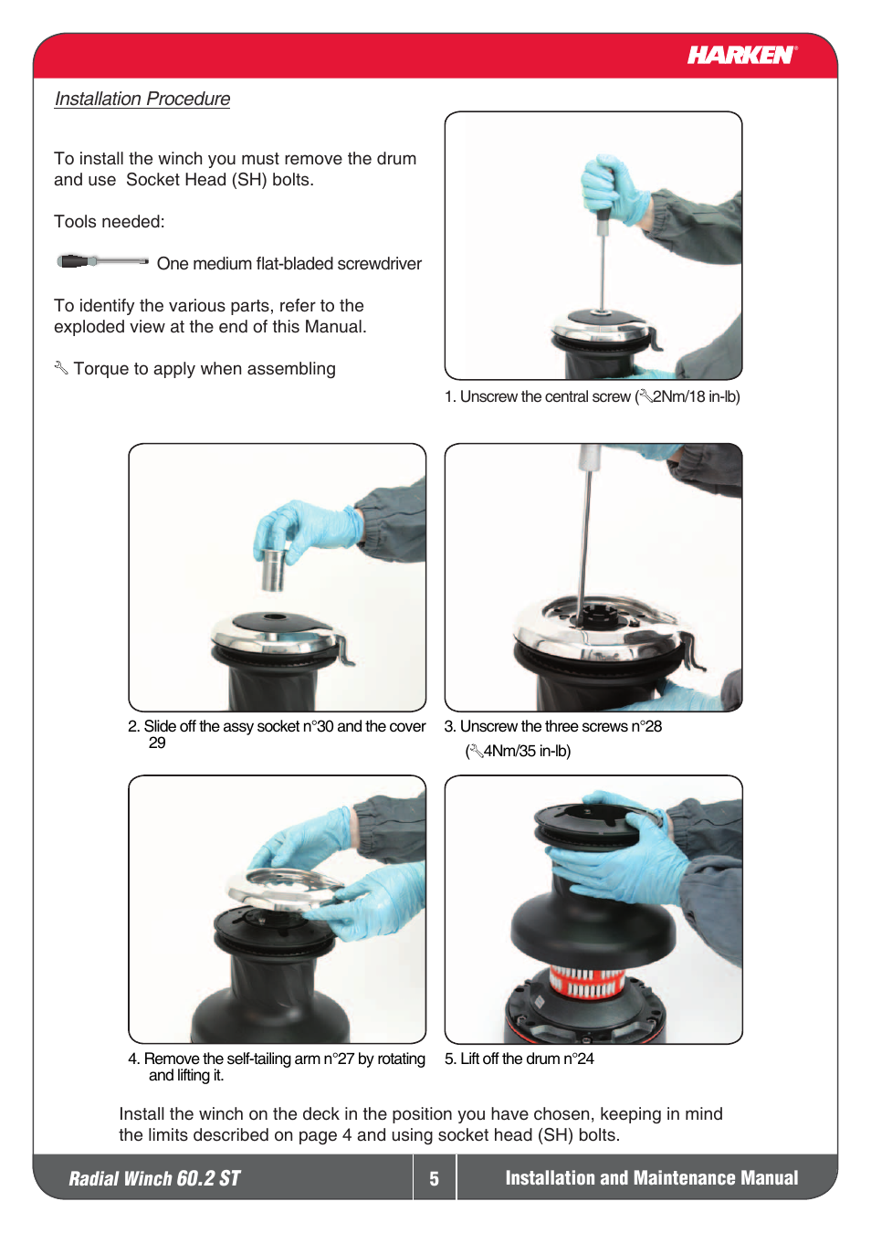 Harken 60.2ST Winche User Manual | Page 5 / 19