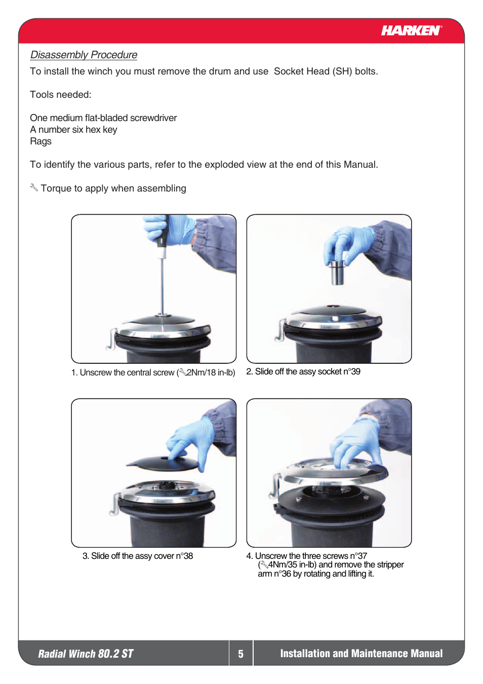 Harken 80.2ST Winche User Manual | Page 5 / 18