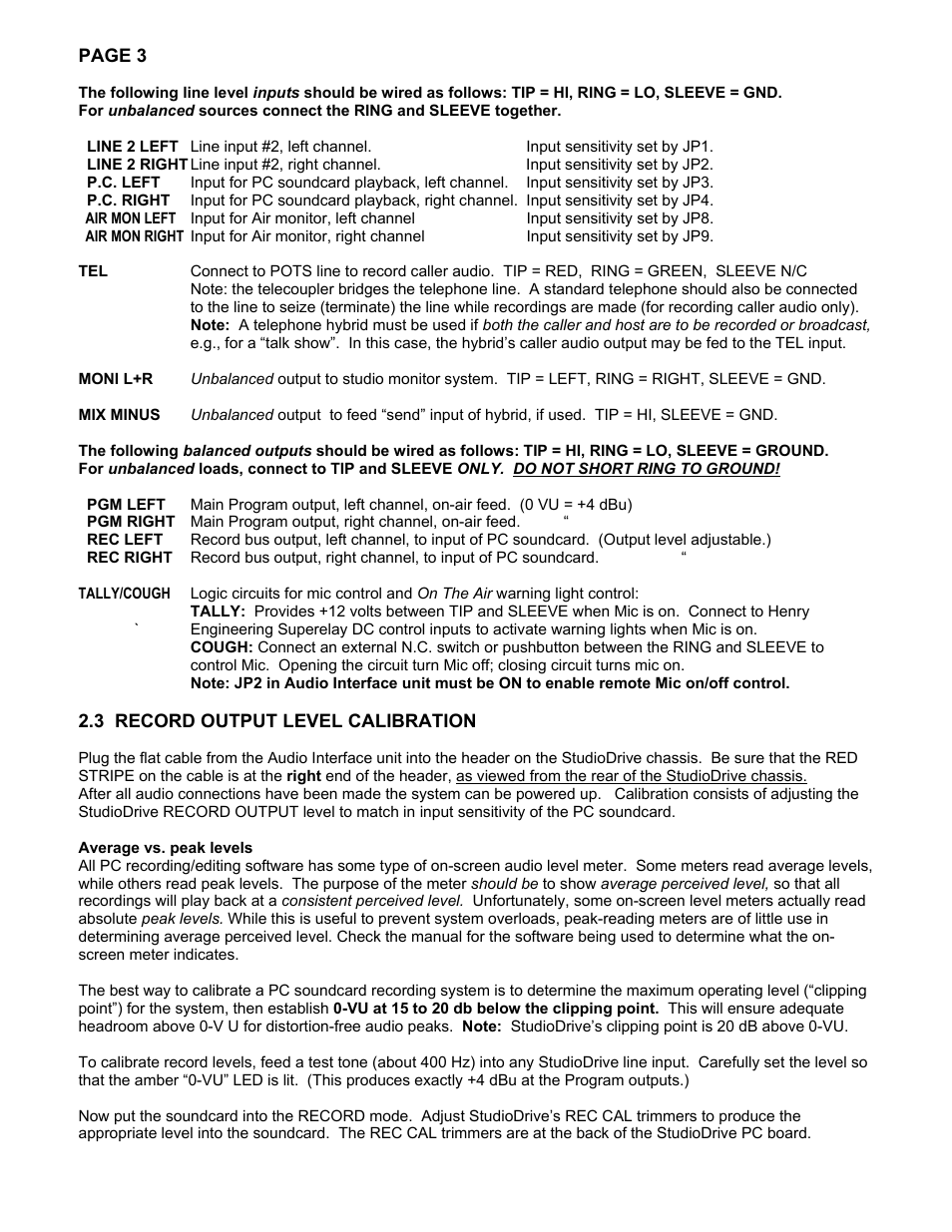 Henry Engineering Studiodrive User Manual | Page 3 / 7