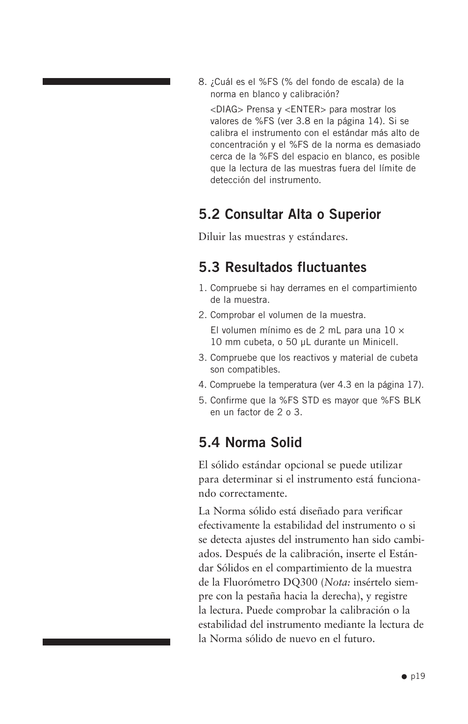 2 consultar alta o superior, 3 resultados fluctuantes, 4 norma solid | Hoefer DQ300 User Manual | Page 27 / 30