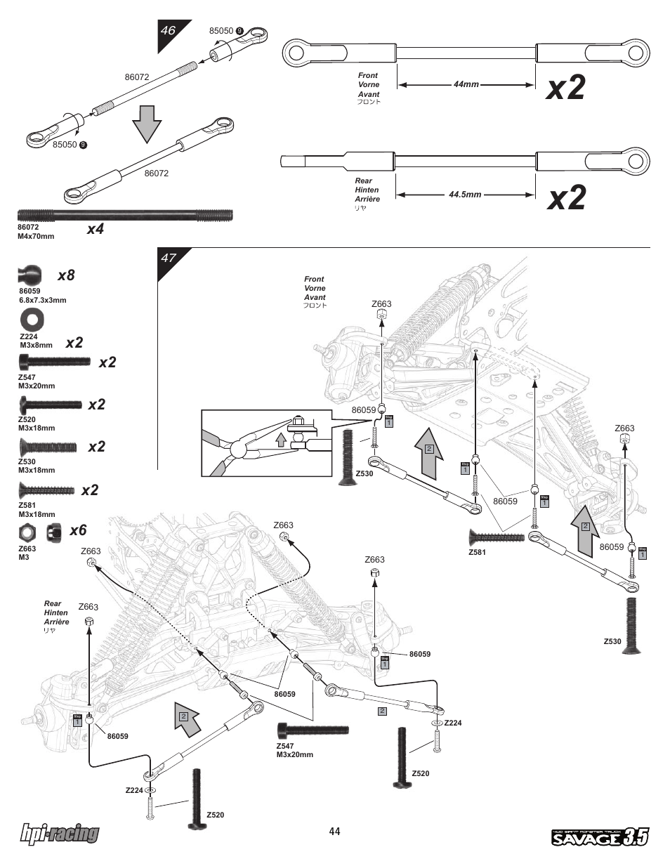 I-12881-1_p44.pdf | HPI Racing Savage 3.5 User Manual | Page 44 / 68