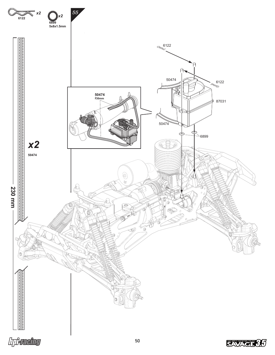 I-12881-1_p50.pdf, 230 mm | HPI Racing Savage 3.5 User Manual | Page 50 / 68