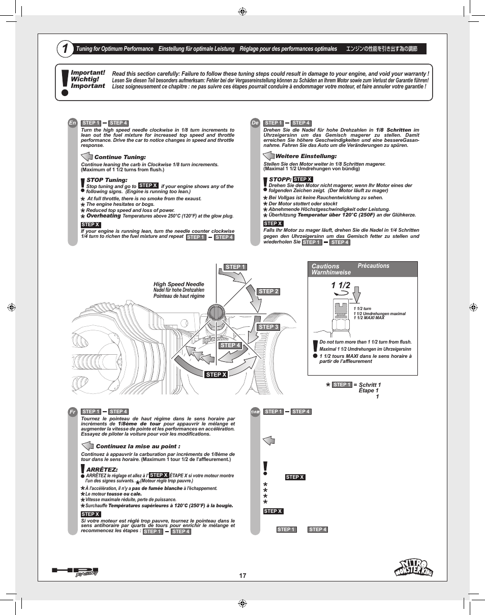HPI Racing Nitro Monster King User Manual | Page 17 / 60