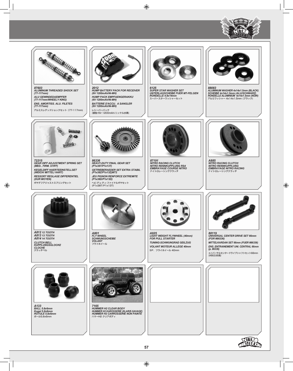 HPI Racing Nitro Monster King User Manual | Page 57 / 60