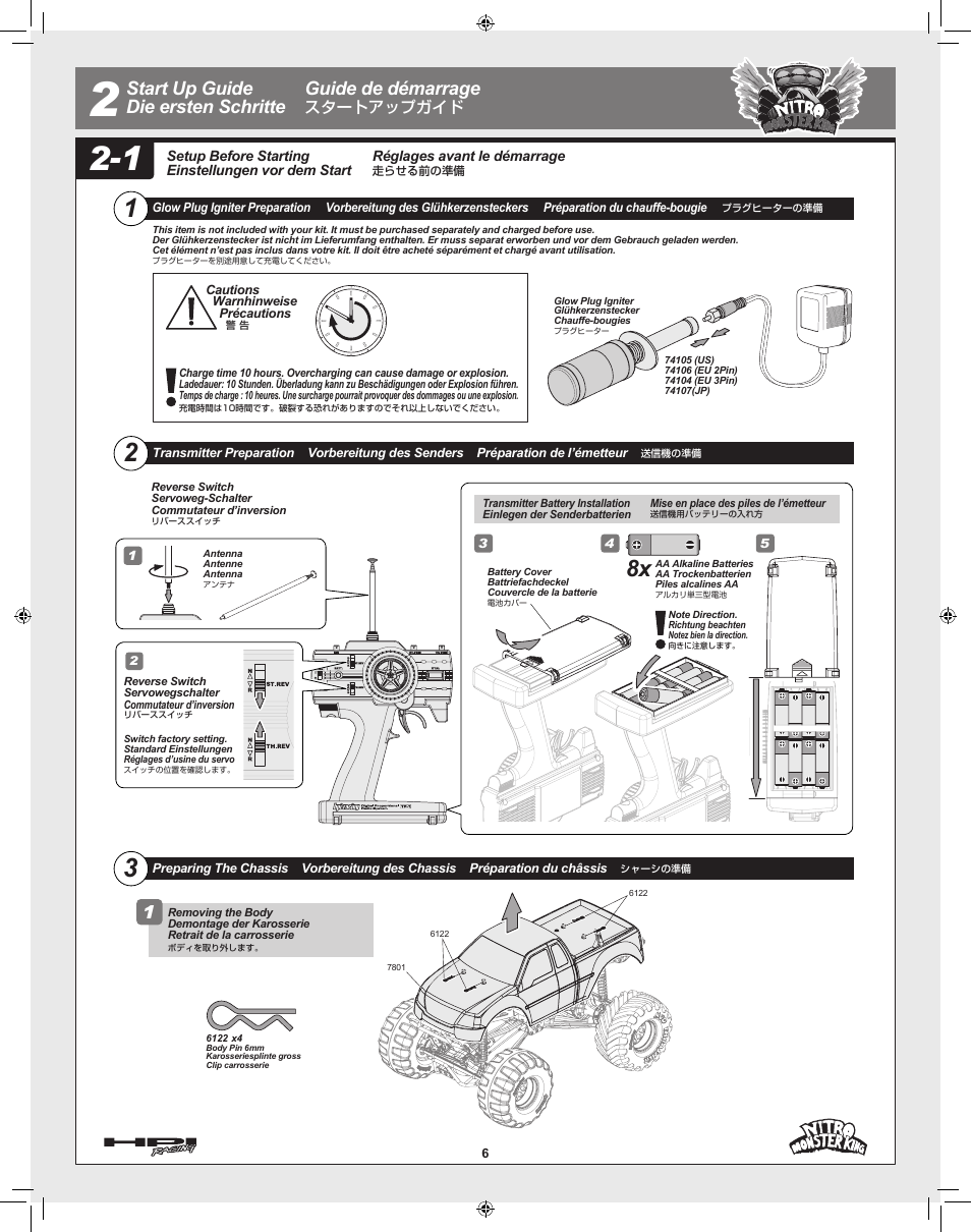 スタートアップガイド | HPI Racing Nitro Monster King User Manual | Page 6 / 60