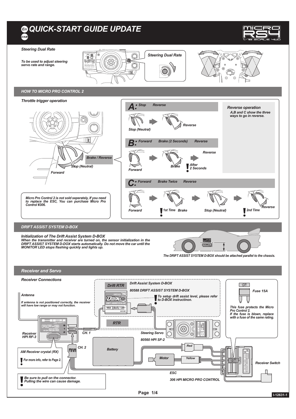 HPI Racing Micro RS4 Drift User Manual | 4 pages