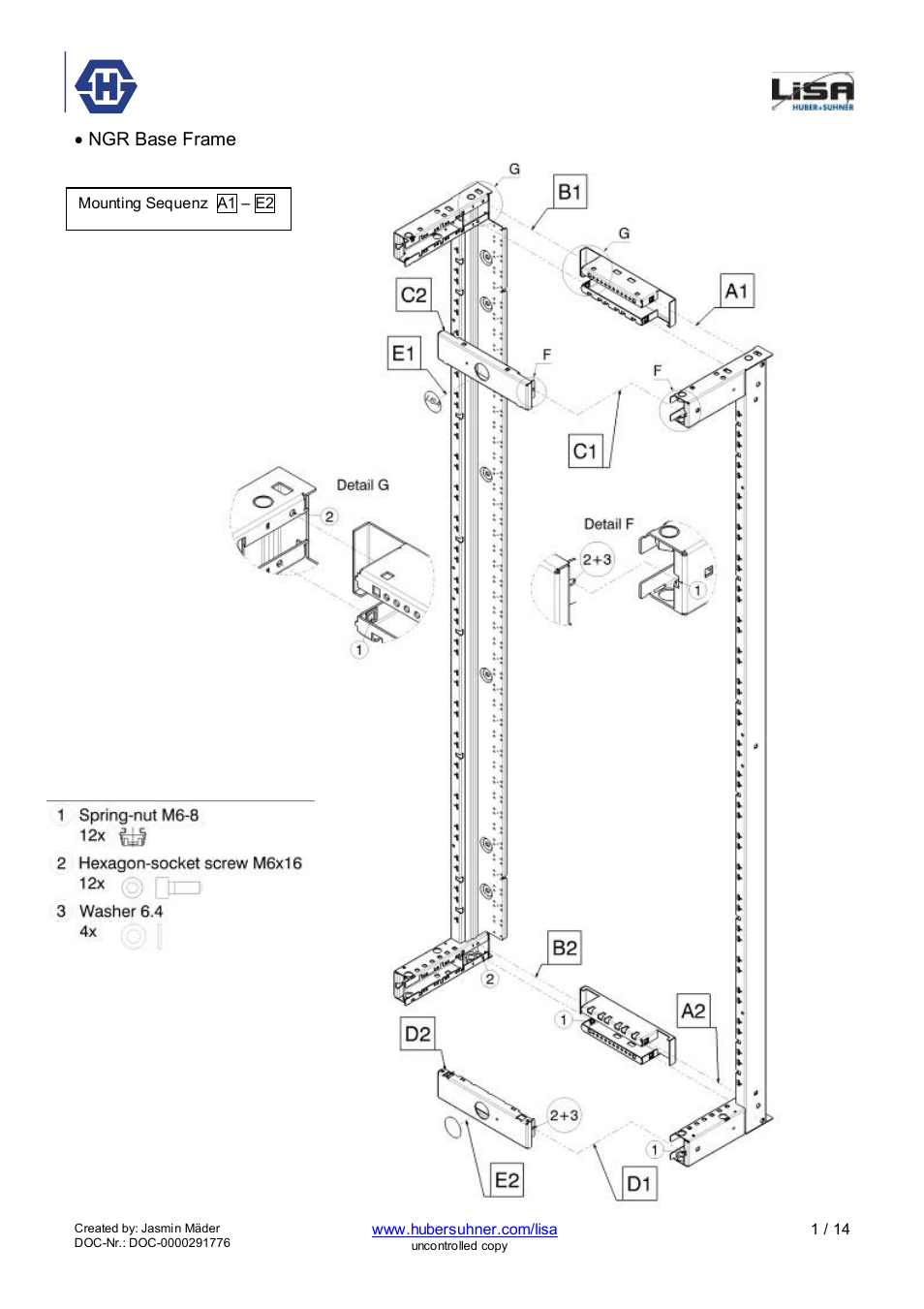 HUBER+SUHNER NGR 3-22 User Manual | 14 pages