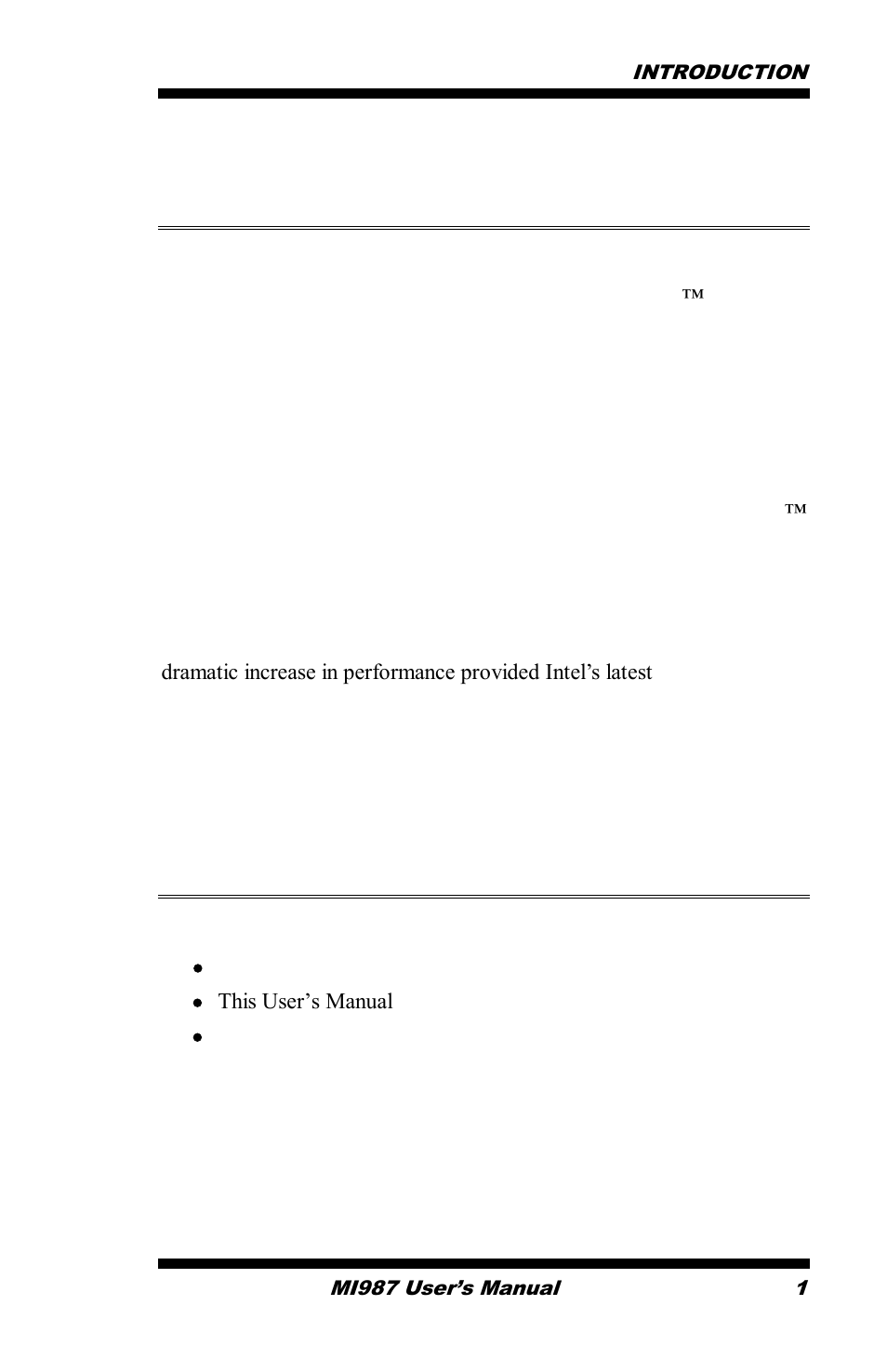 Introduction, Product description, Checklist | IBASE MI987 User Manual | Page 5 / 68