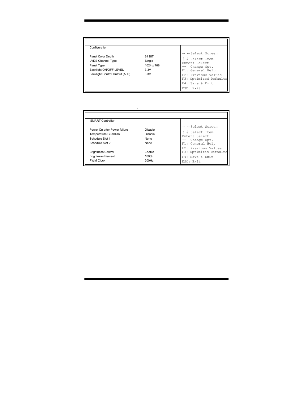 Lvds configuration, Ismart controller | IBASE MI805 User Manual | Page 37 / 60