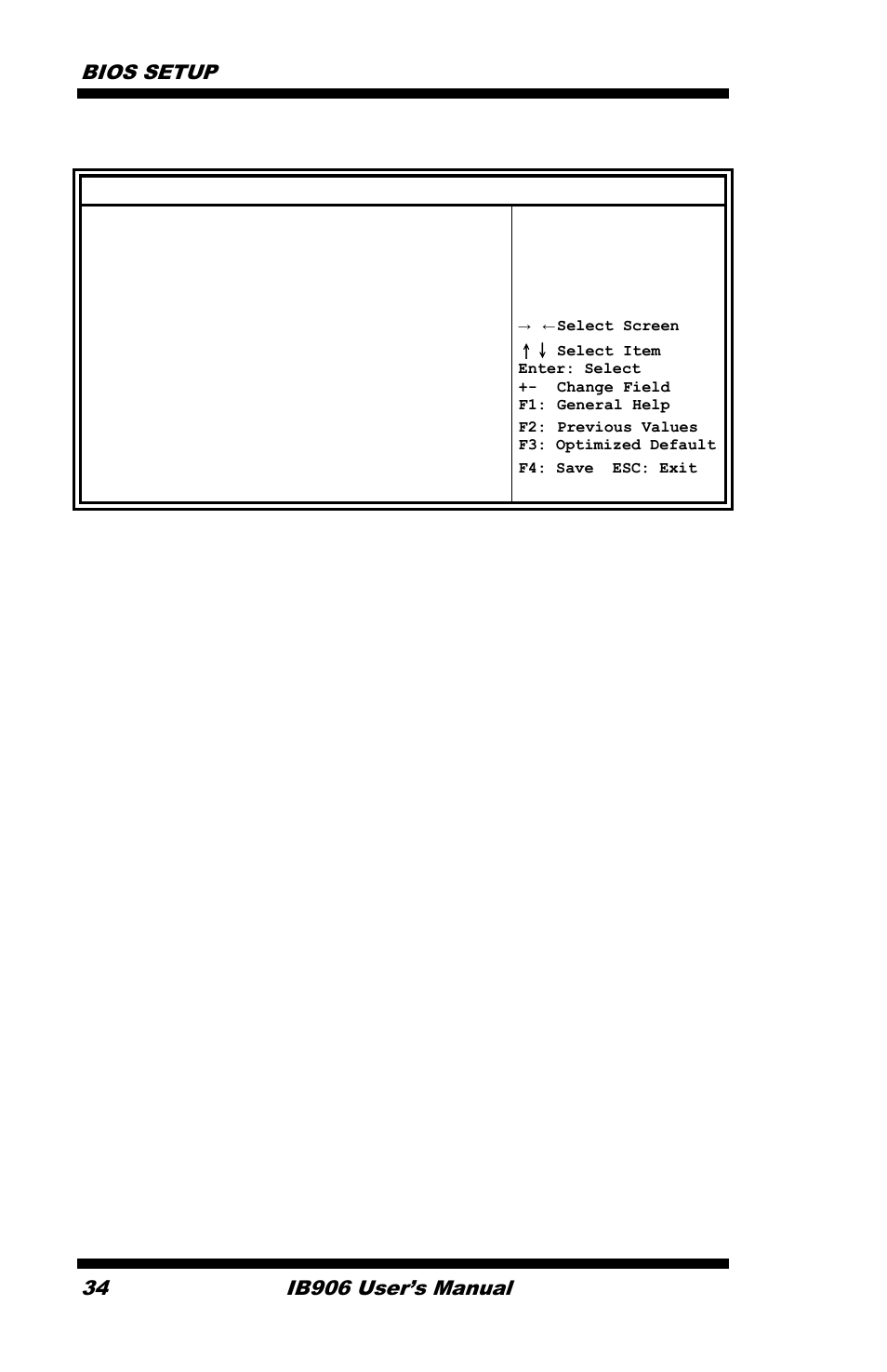 Bios setup, Ib906 user’s manual | IBASE IB906 User Manual | Page 38 / 56