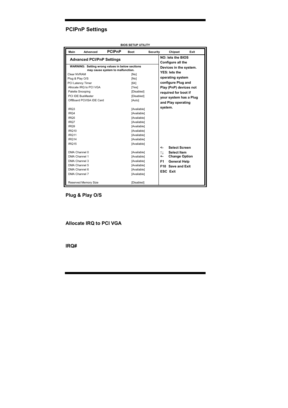 Pcipnp settings, Bios setup 34, Ib893 user’s manual | IBASE IB893 User Manual | Page 38 / 68