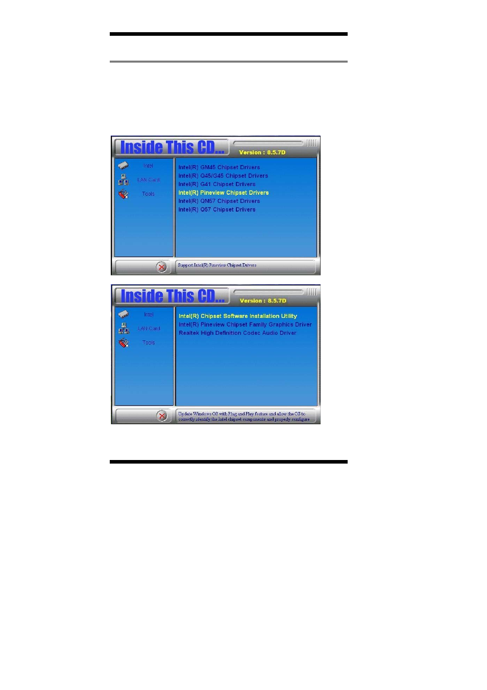 Intel chipset software installation utility | IBASE IB893 User Manual | Page 48 / 68