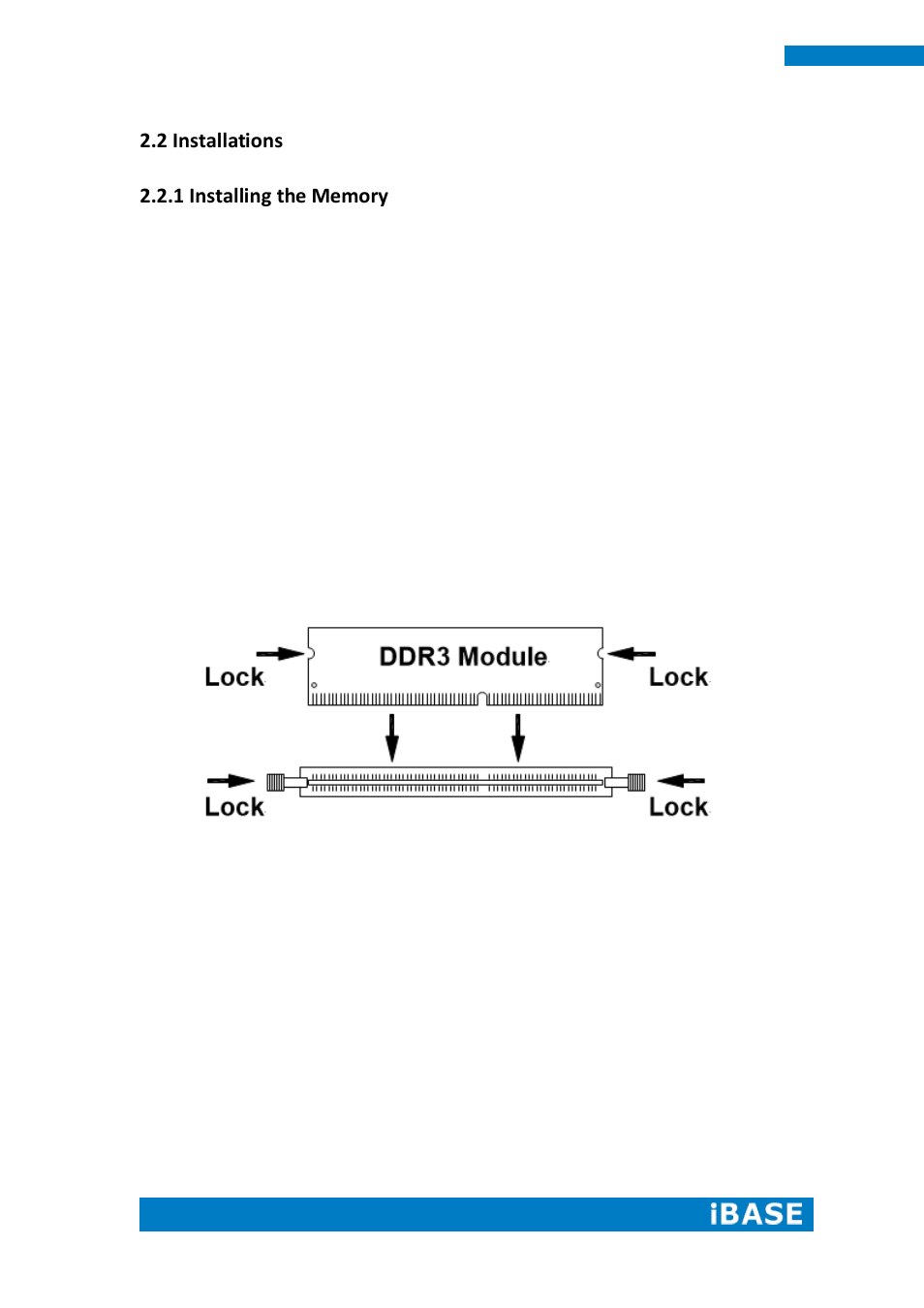 2 installations, 1 installing the memory | IBASE SI-304 User Manual | Page 18 / 62