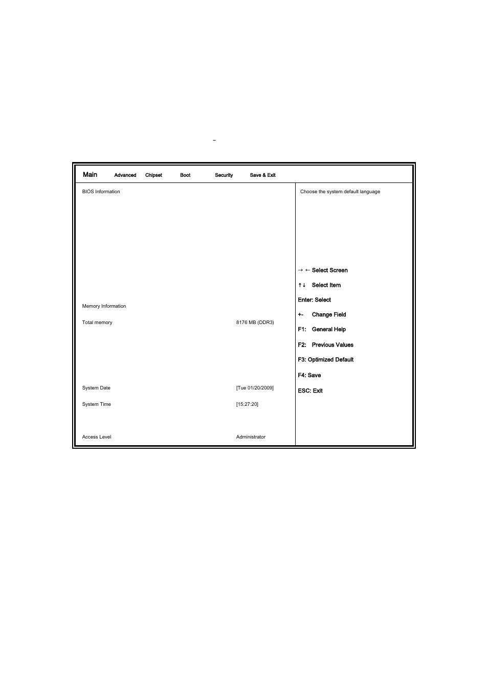 Main bios setup | IBASE SI-38N User Manual | Page 21 / 53