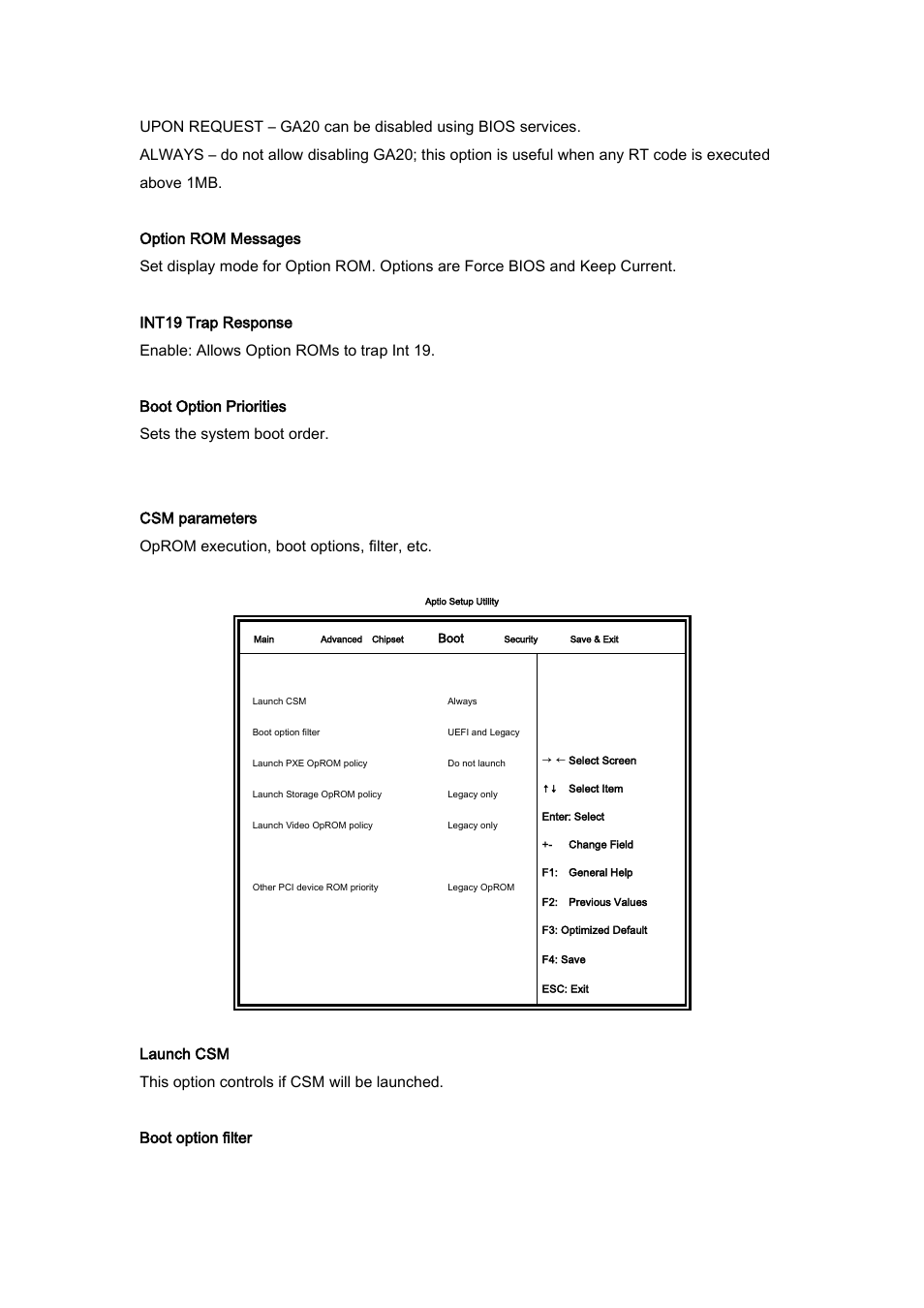 Boot option priorities sets the system boot order | IBASE SI-38N User Manual | Page 36 / 53