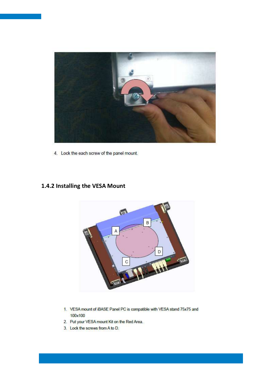 2 installing the vesa mount | IBASE IPPCXXA7-RE User Manual | Page 17 / 59
