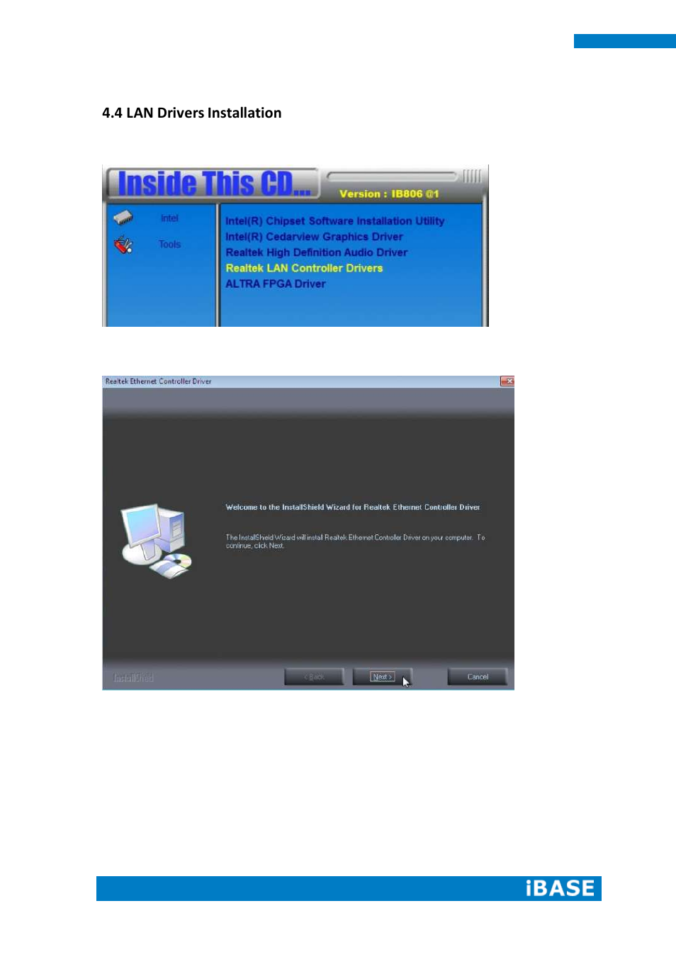 4 lan drivers installation | IBASE IPPCXXA7-RE User Manual | Page 58 / 59