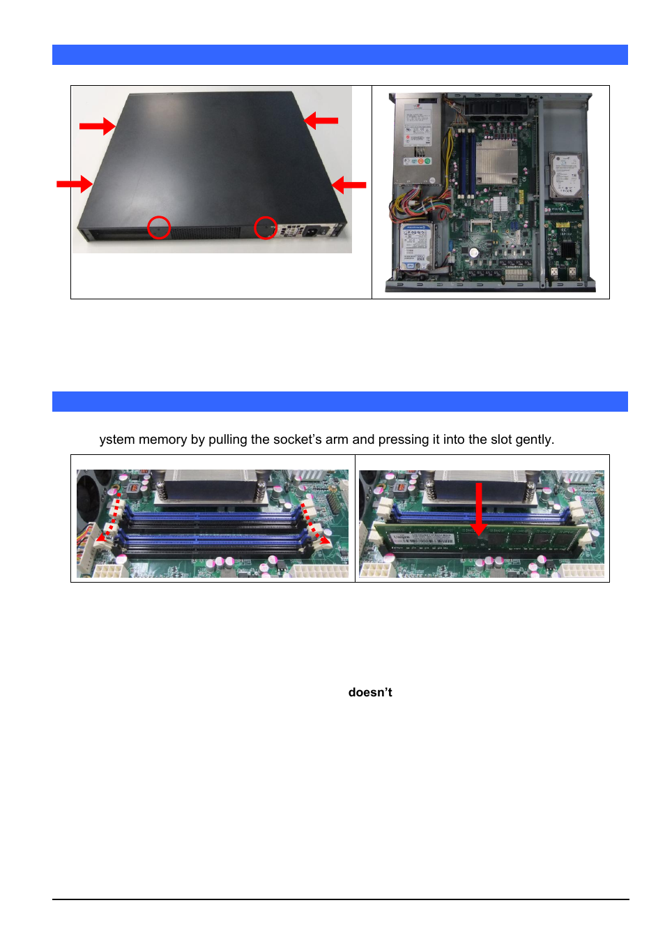 Chapter 5 open the chassis, Chapter 6 installing ddr3 memory | IBASE FWA8208 User Manual | Page 17 / 55