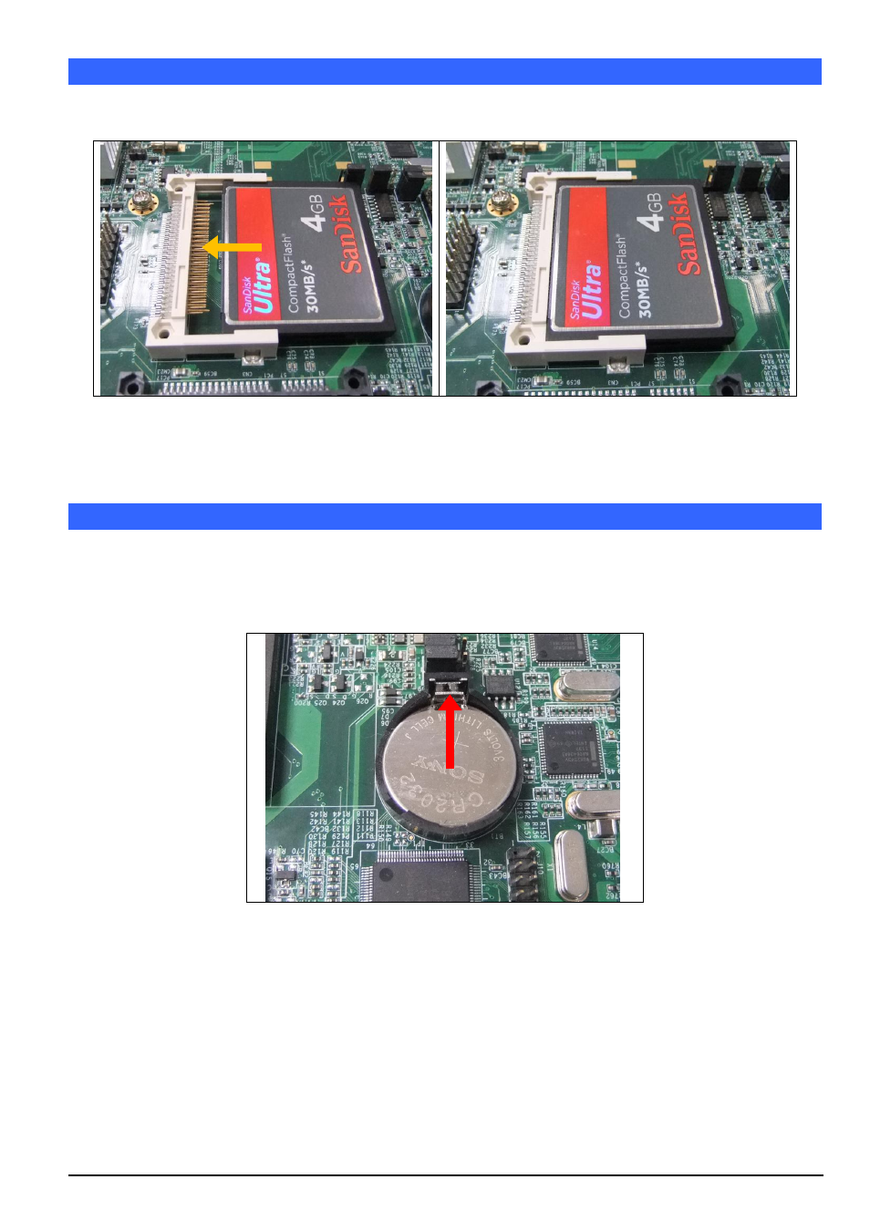 Chapter 7 installing compactflash card, Chapter 8 removing and installing the battery | IBASE FWA8208 User Manual | Page 18 / 55