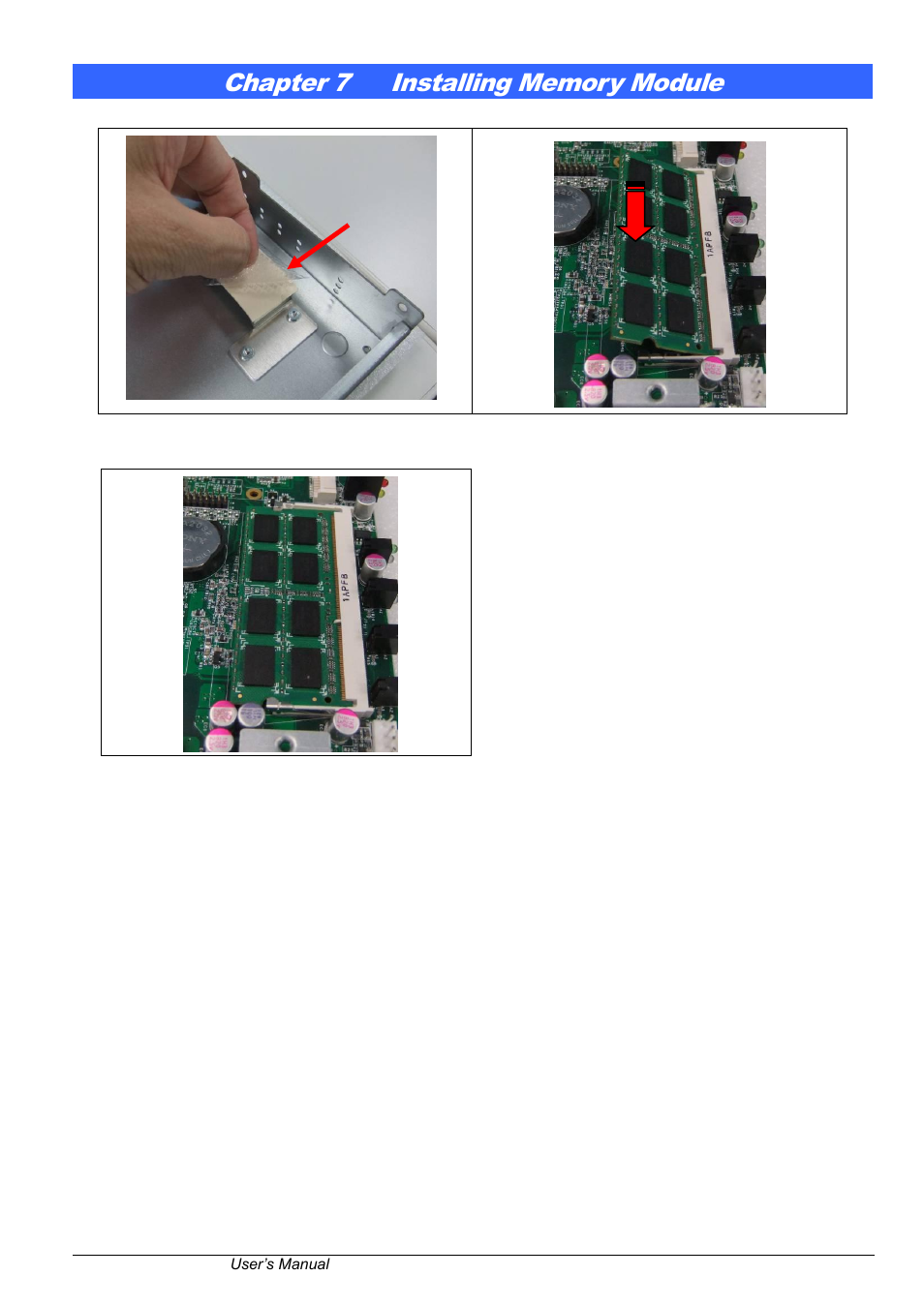 Chapter 7, Installing memory module | IBASE FWA6304-D25 User Manual | Page 15 / 17