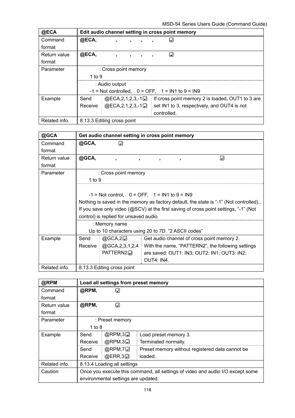 IDK MSD-54 Series Command Guide User Manual | Page 116 / 153