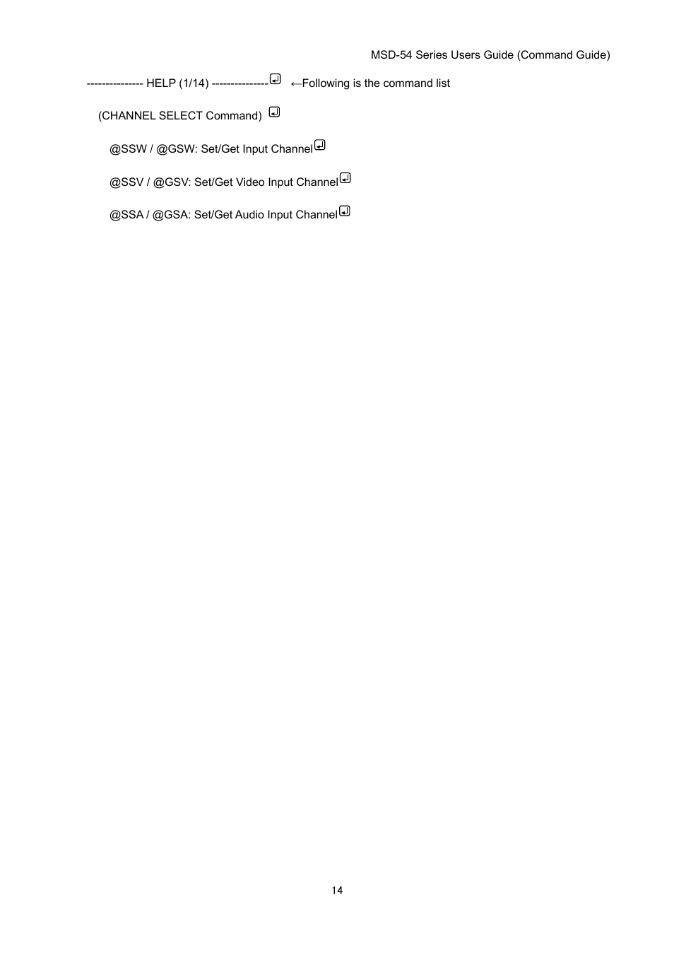 IDK MSD-54 Series Command Guide User Manual | Page 14 / 153