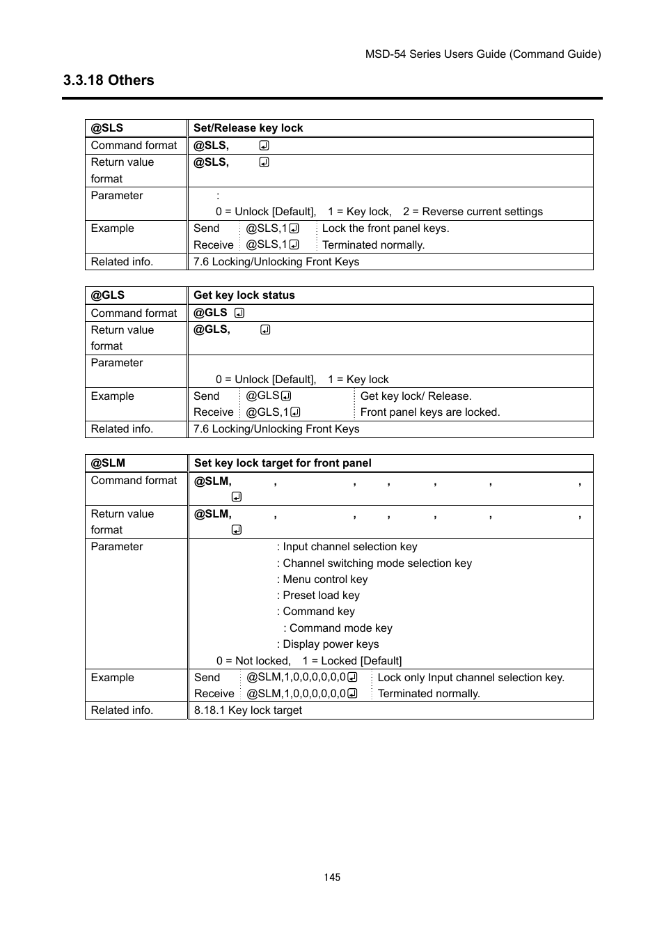 18 others | IDK MSD-54 Series Command Guide User Manual | Page 145 / 153