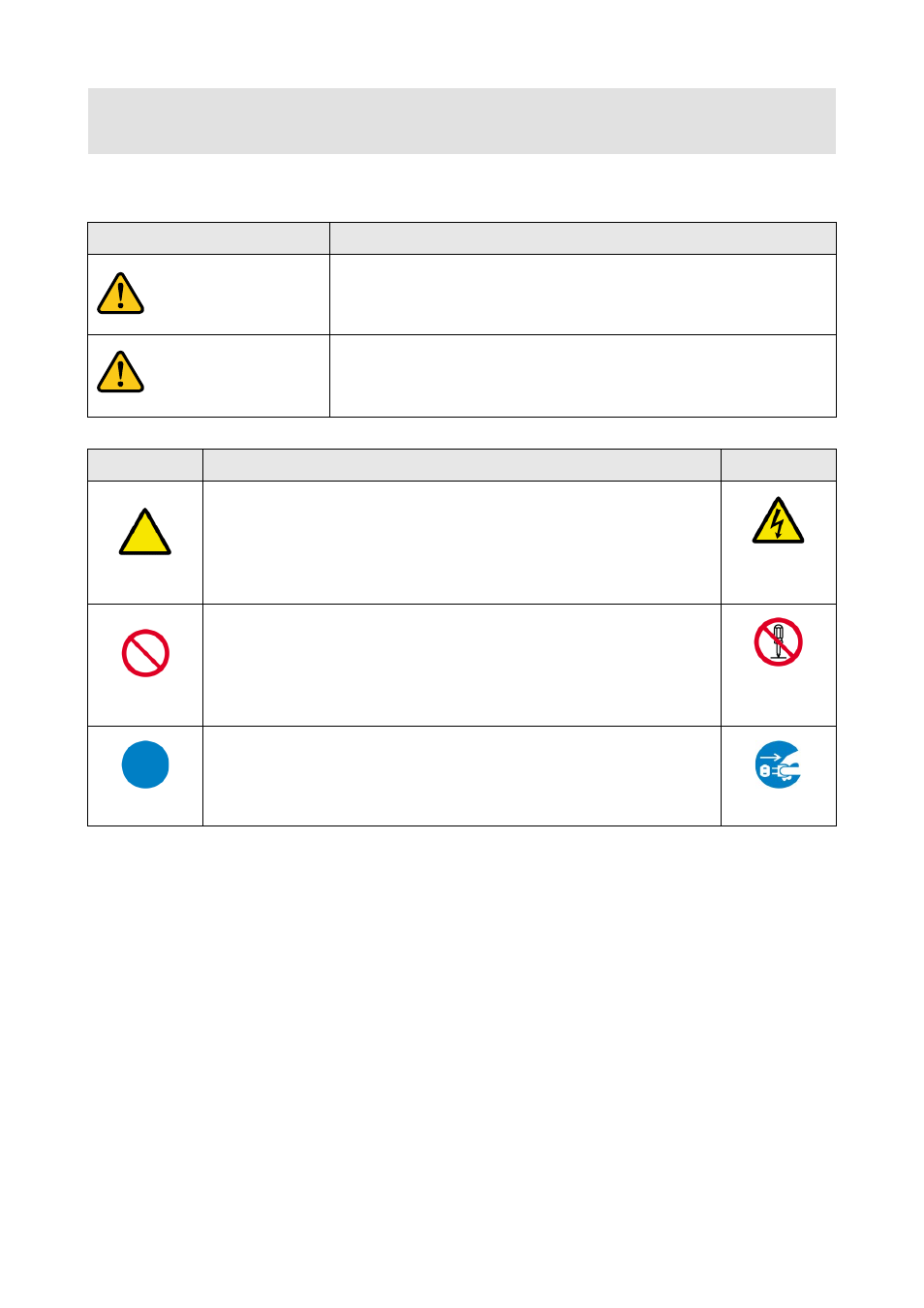 Caution, Warning, Safety instructions | IDK GF-100 User Manual | Page 4 / 63