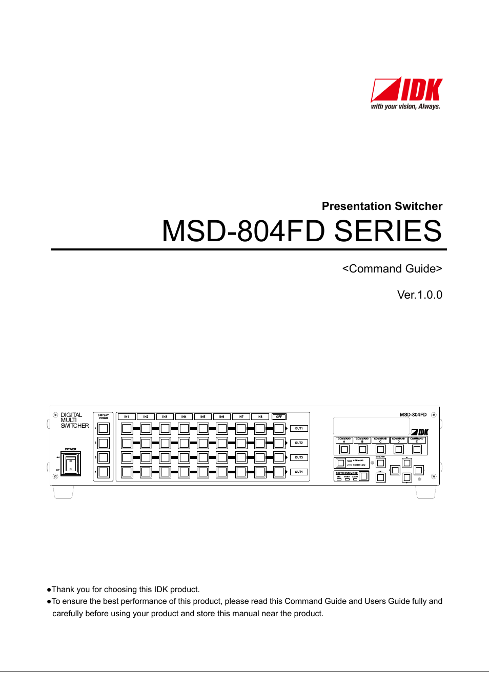 IDK MSD-804FD User Manual | 133 pages