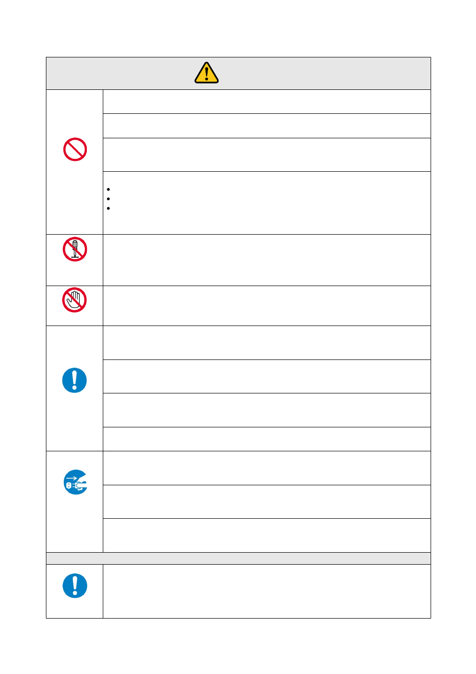 Warning | IDK OPF-H1000D User Manual | Page 5 / 51