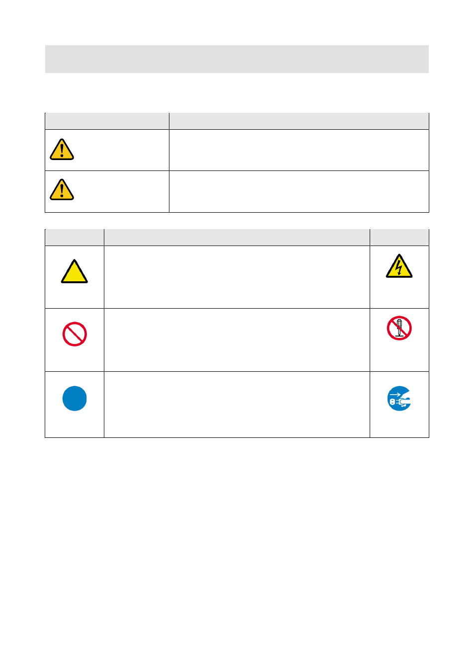 Caution, Warning, Safety instructions | IDK HDC-H100-C User Manual | Page 4 / 23