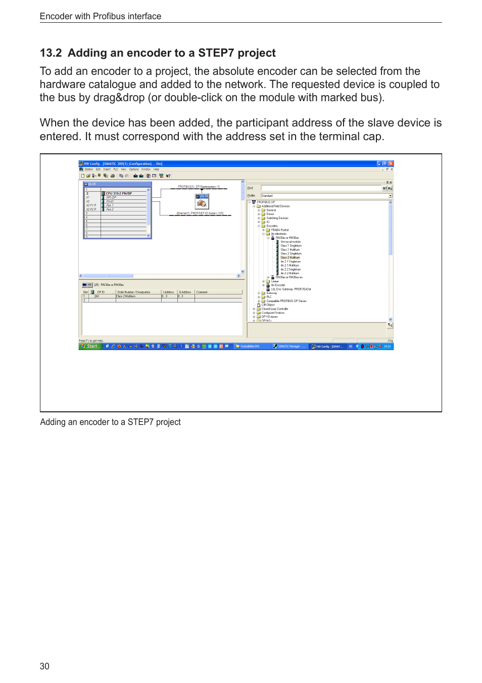 2 adding an encoder to a step7 project | ifm electronic RN3001 User Manual | Page 30 / 31