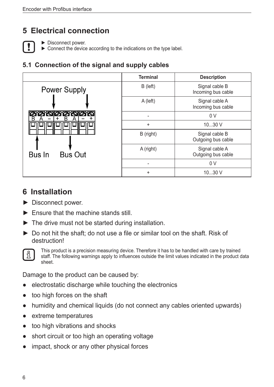 5 electrical connection, 1 connection of the signal and supply cables, 6 installation | ifm electronic RN3001 User Manual | Page 6 / 31