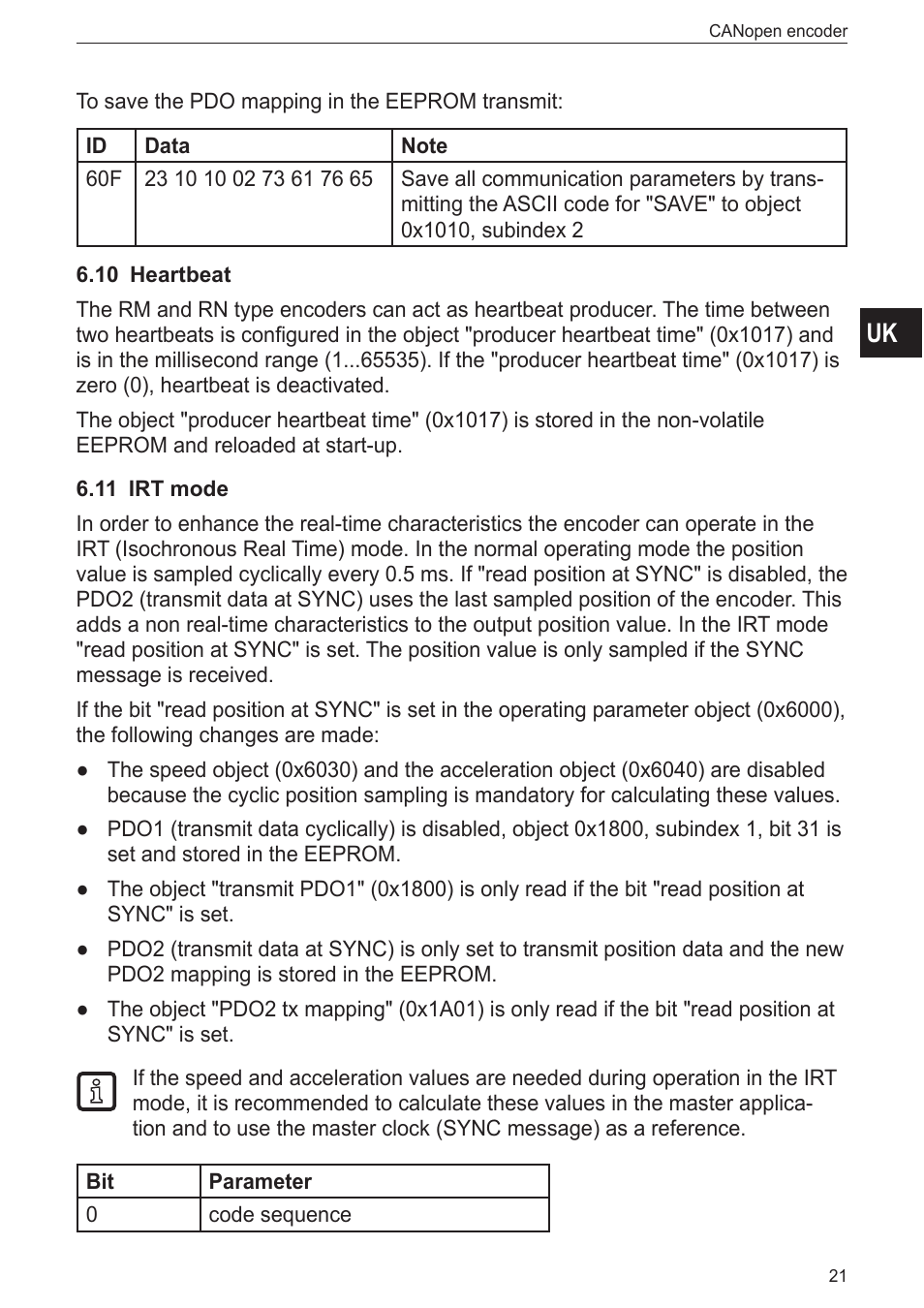 10 heartbeat, 11 irt mode | ifm electronic RN7003 User Manual | Page 21 / 25