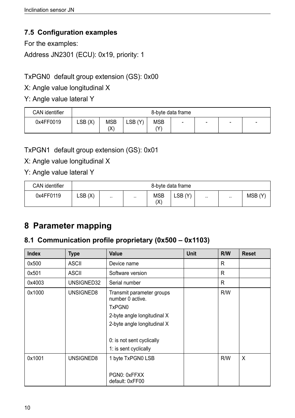 5 configuration examples, 8 parameter mapping | ifm electronic JN2301 User Manual | Page 10 / 21