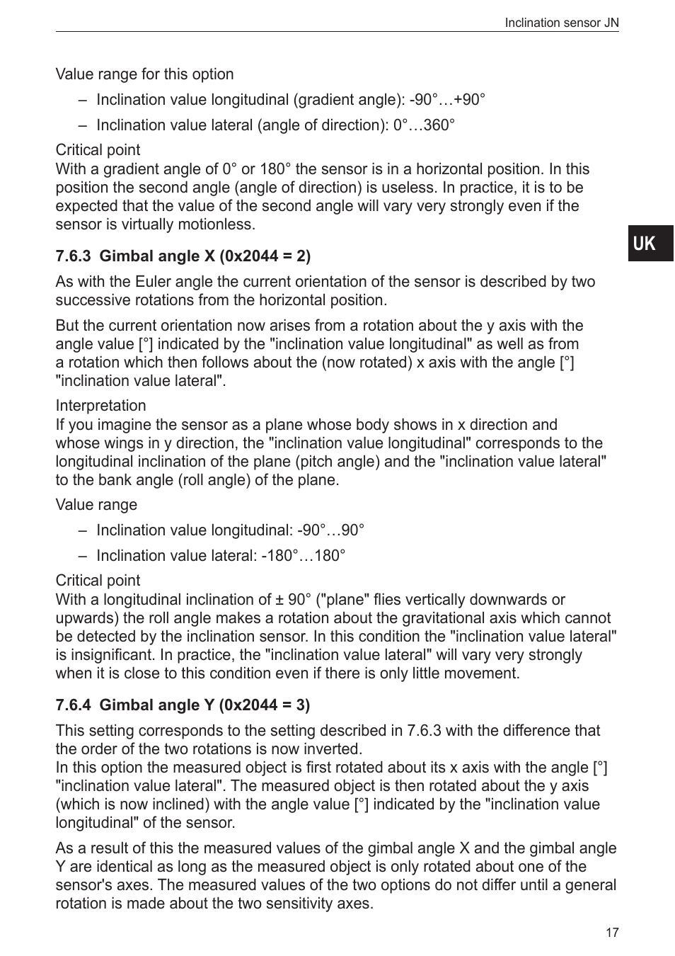 3 gimbal angle x (0x2044 = 2), 4 gimbal angle y (0x2044 = 3) | ifm electronic JN2100 v.2.0 User Manual | Page 17 / 25
