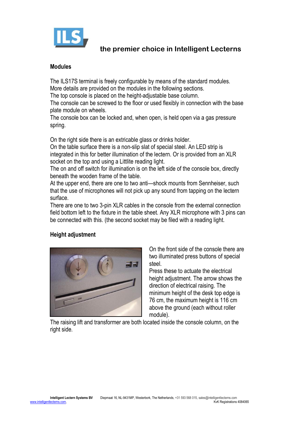 The premier choice in intelligent lecterns | ILS ILS17S User Manual | Page 5 / 9