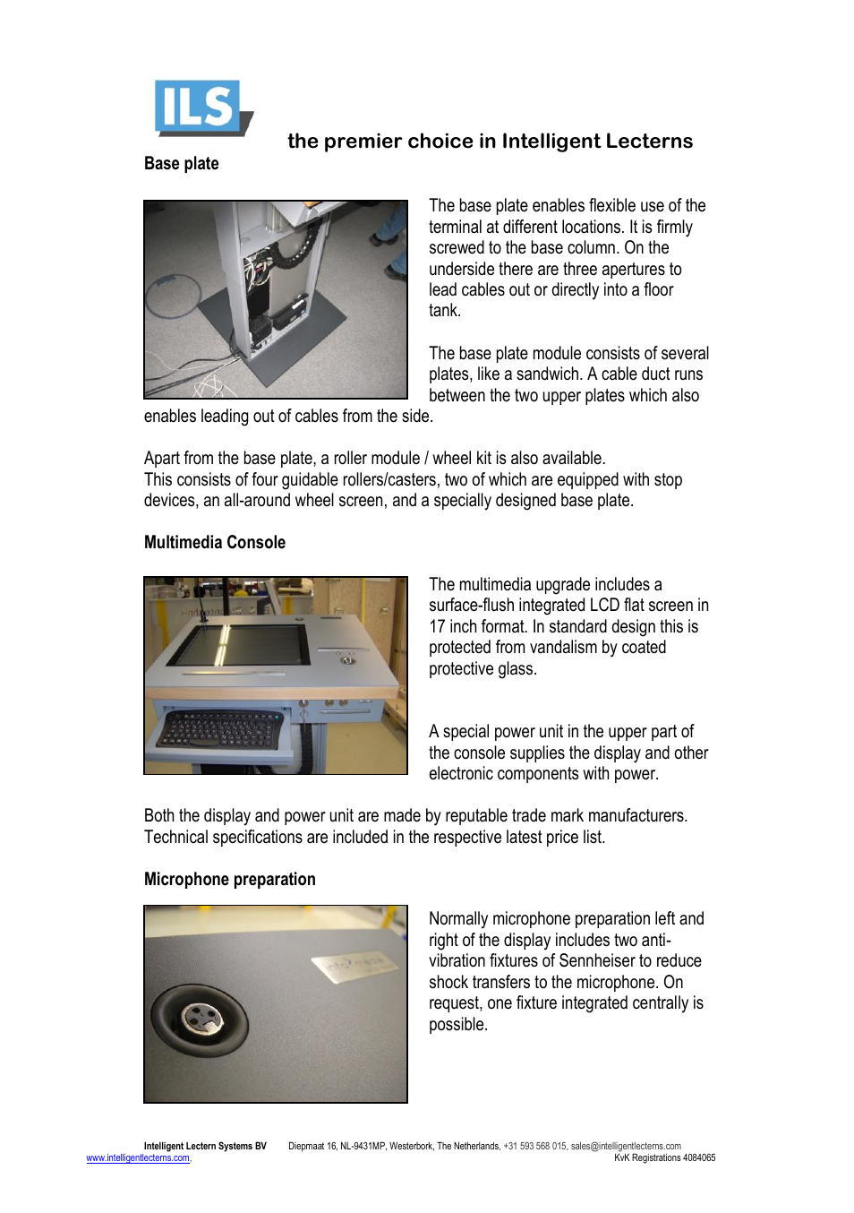 The premier choice in intelligent lecterns | ILS ILS17S User Manual | Page 6 / 9