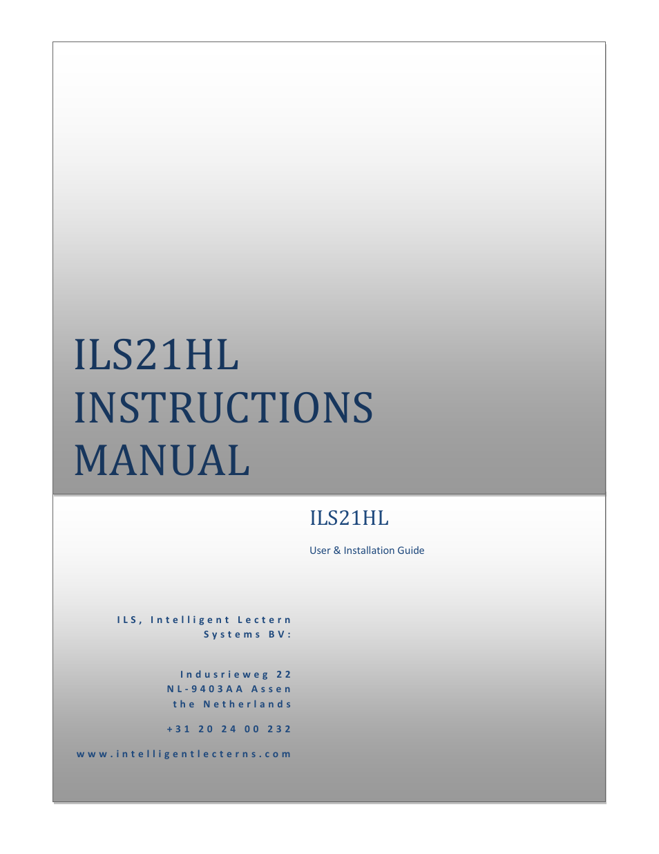 ILS ILS21H User Manual | 31 pages