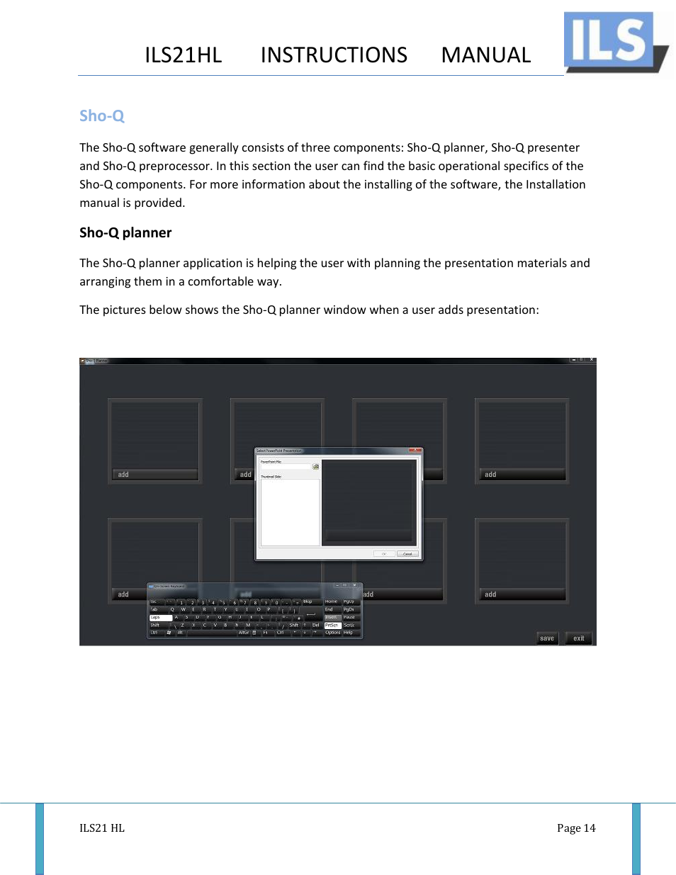 Ils21hl instructions manual, Sho-q | ILS ILS21H User Manual | Page 15 / 31