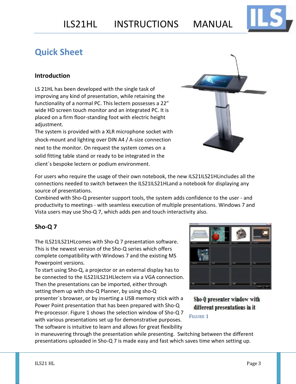 Ils21hl instructions manual, Quick sheet | ILS ILS21H User Manual | Page 4 / 31