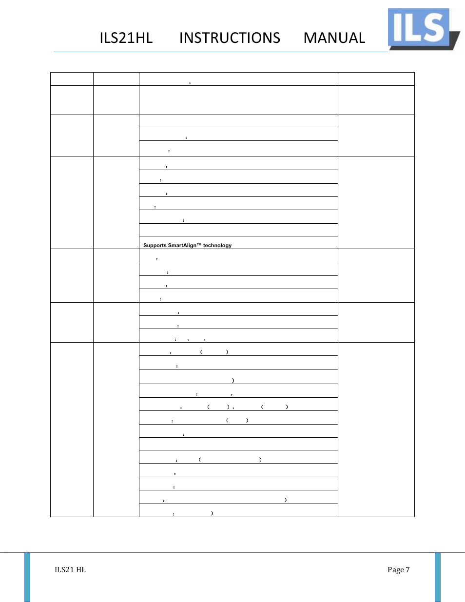 Ils21hl instructions manual, Ils21 hl page 7 | ILS ILS21H User Manual | Page 8 / 31