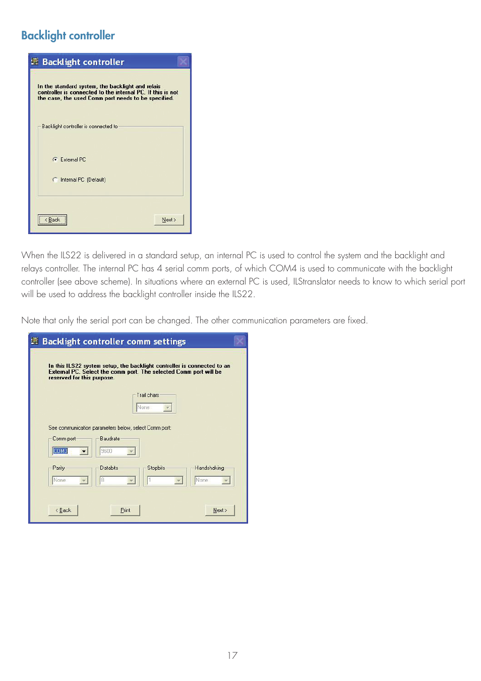 Backlight controller | ILS ILS22G winXP User Manual | Page 19 / 31